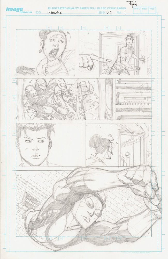 Pencils only Invincible Page by Ryan Ottley