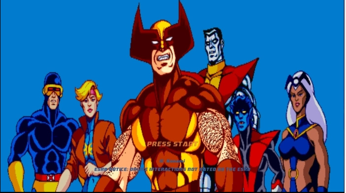 X-Men Arcade Title Screen