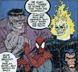 ghost rider, wolverine, hulk, and spidey are the FANTASTIC WHONOW?