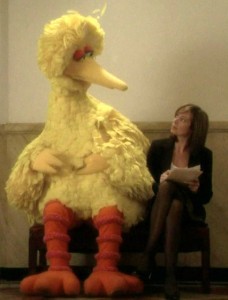 CJ and Big Bird on The West Wing