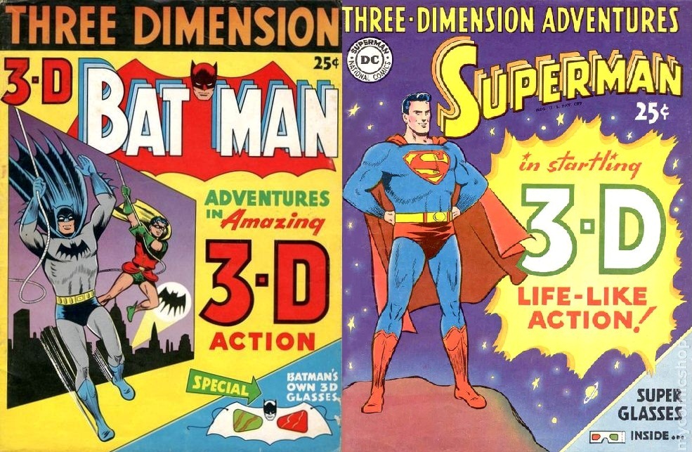 Batman 3-D (Vol. 1) #1 (1953) Cover & Superman 3-D (Vol. 1) #1 (1953) Cover