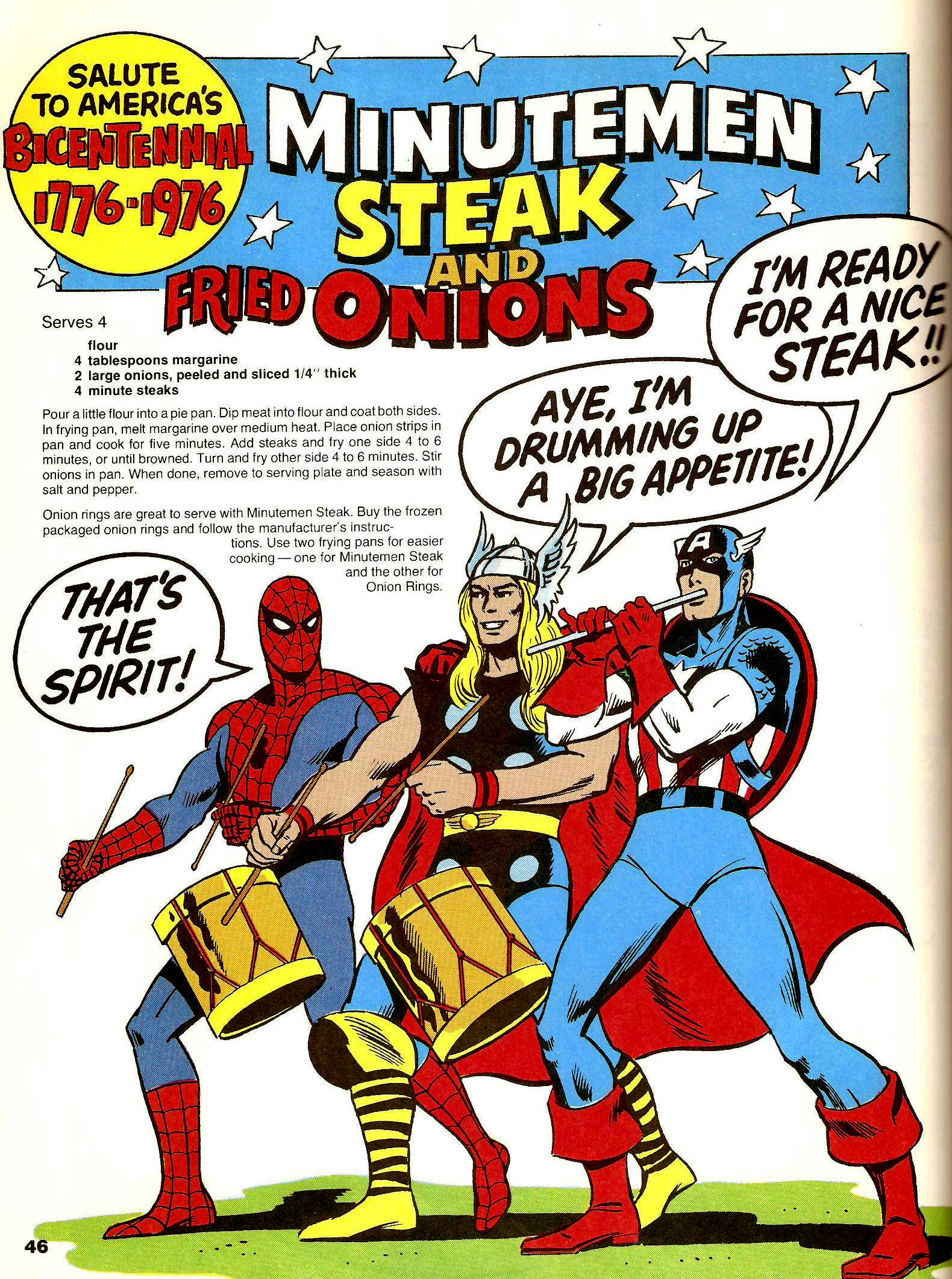 From Stan Lee Presents The Mighty Marvel Superheroes' Cookbook (1977)