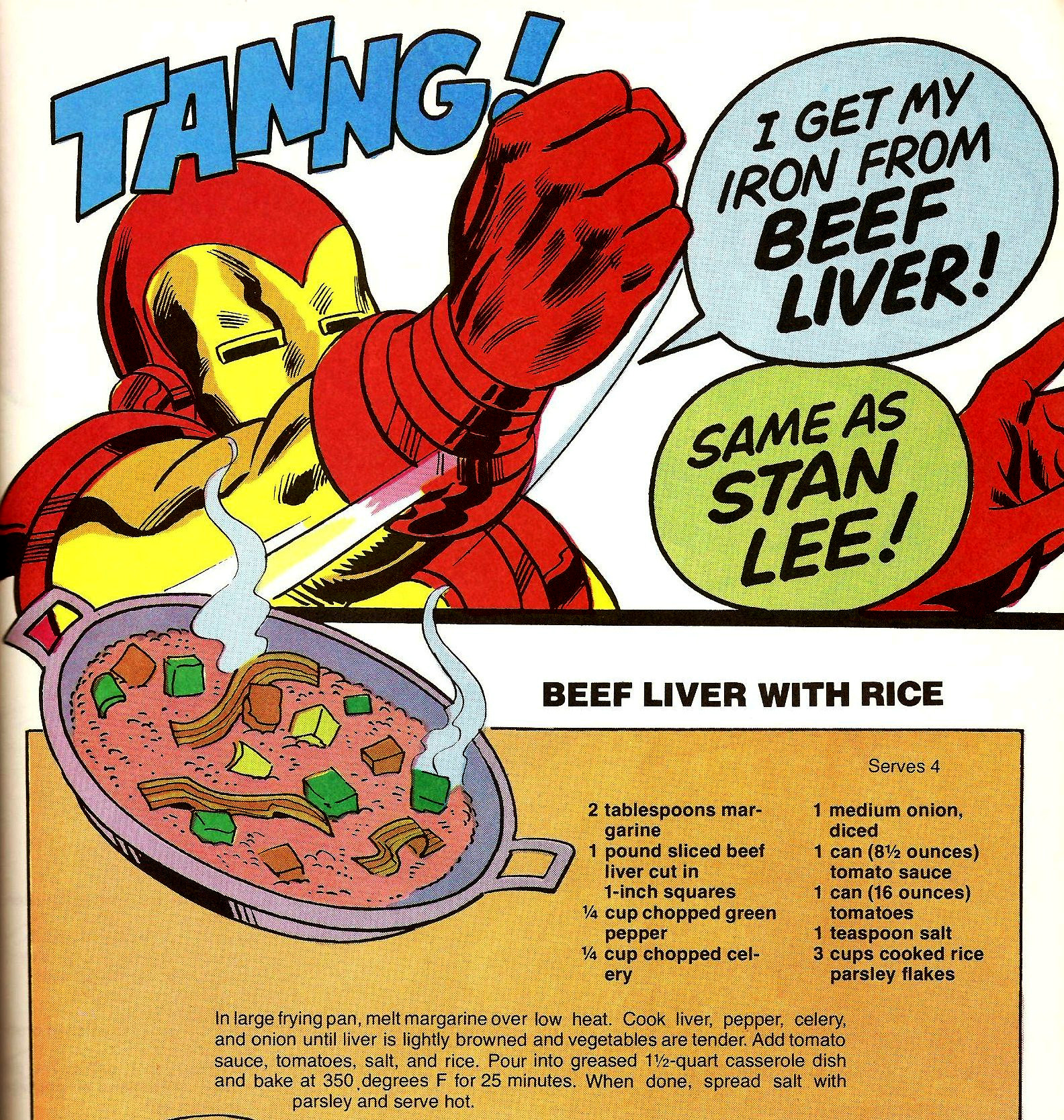 From Stan Lee Presents The Mighty Marvel Superheroes' Cookbook (1977)